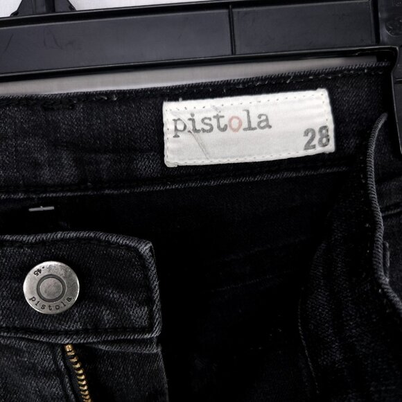 Pistola Skinny Jeans Size 28 Woman's Mid Rise Distress Black Denim Stretch - Picture 11 of 14